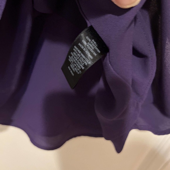 Express Purple Camisole Spaghetti Strappy Crisscross Chiffon Tank size L Cami - Picture 5 of 7